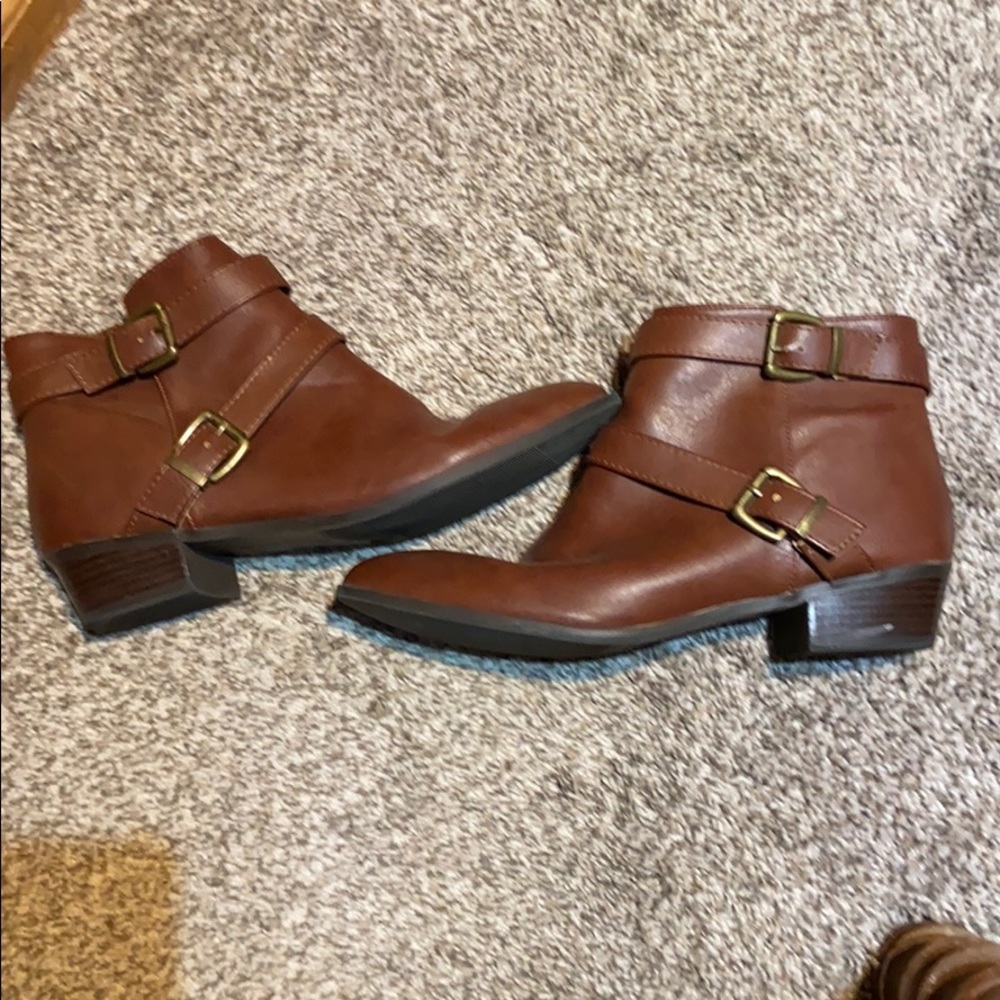 Cognac ankle boots
